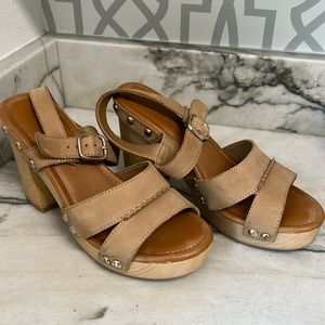 Sun + Stone Women's Tan Deleste Dress Sandals Size 6 1/2